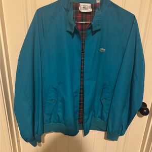 Vintage Lacoste Blue Jacket with Checkered Interior